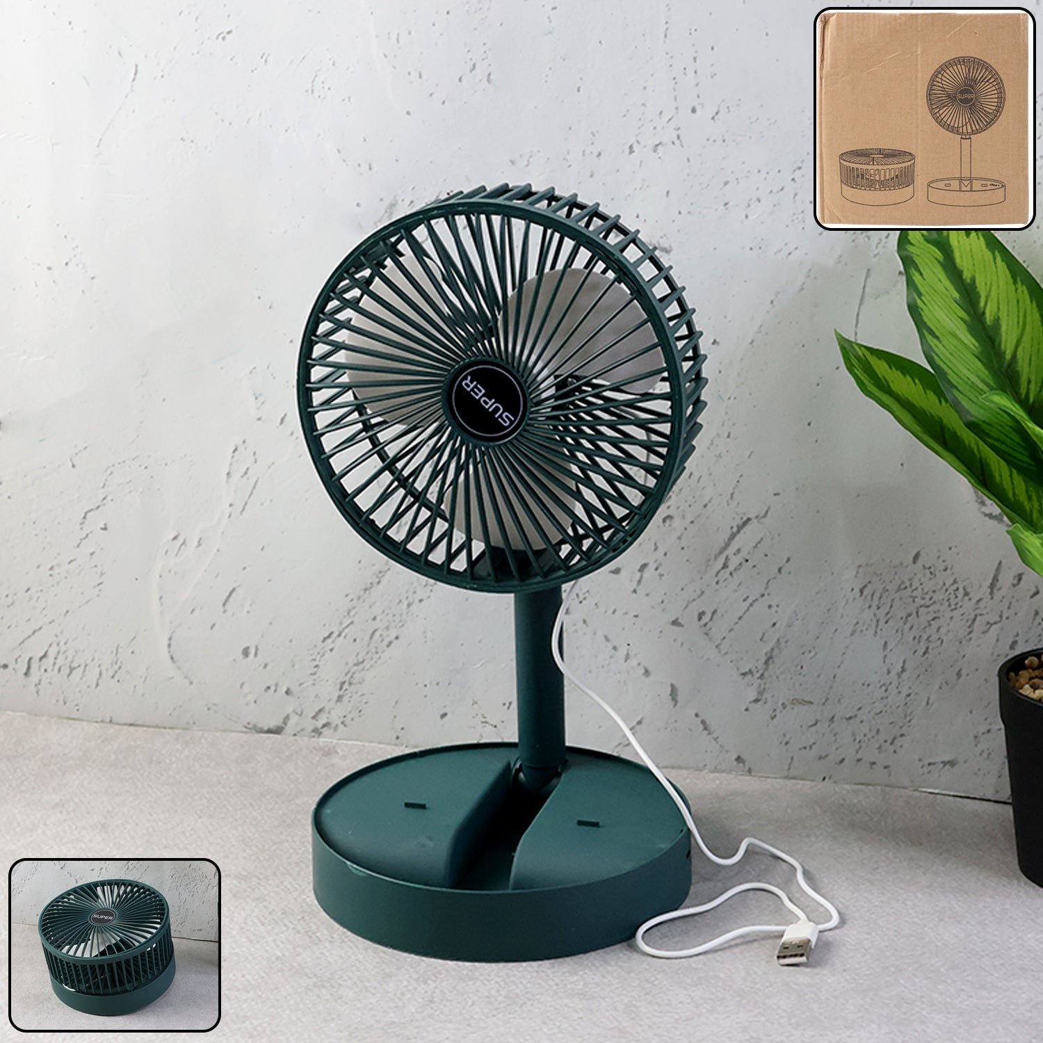 Foldable Mini Desk Fan with Adjustable Height and Angle (1 Pc) – HappyHeart