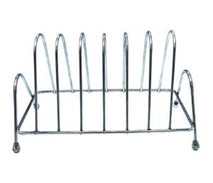 Stainless Steel Square Plate Rack Stand Holder for Kitchen