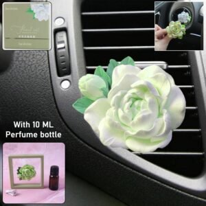Rose Flower Car Air Freshener Clip for AC Vent with Perfume Bottle 10ML (1 Pc)