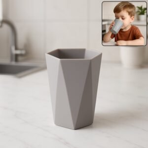 Hexagon Shape Small Plastic Drinking Glass (1 Pc)