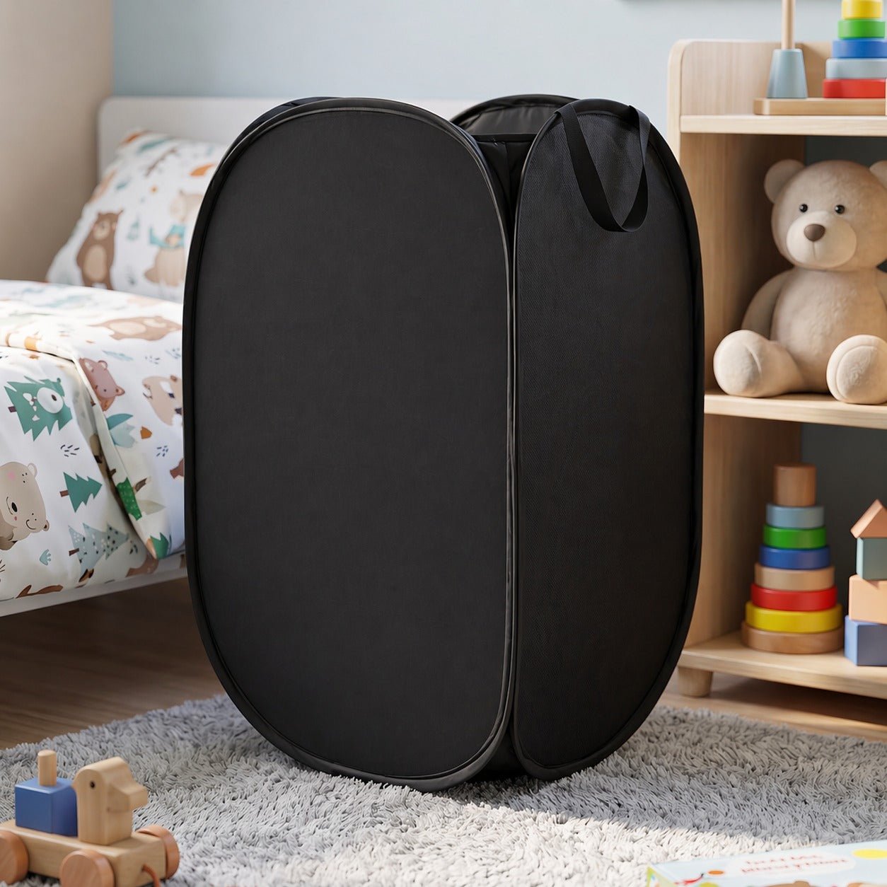 Premium Foldable Laundry Basket (1 Pc, 37x37x60cm / (Mix Design)