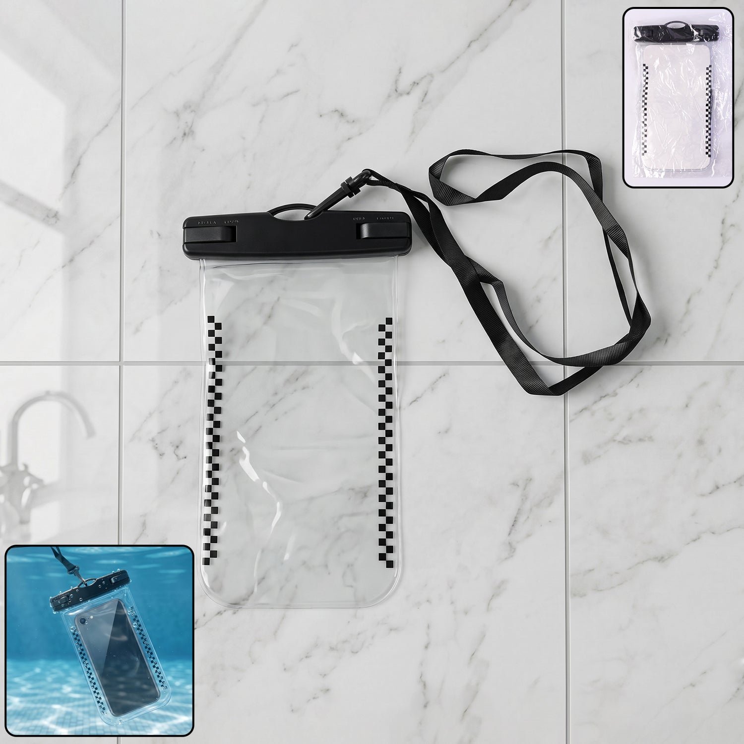 Waterproof Mobile Pouch Cover – 1 Pc Universal Sealed Phone Case with Lanyard