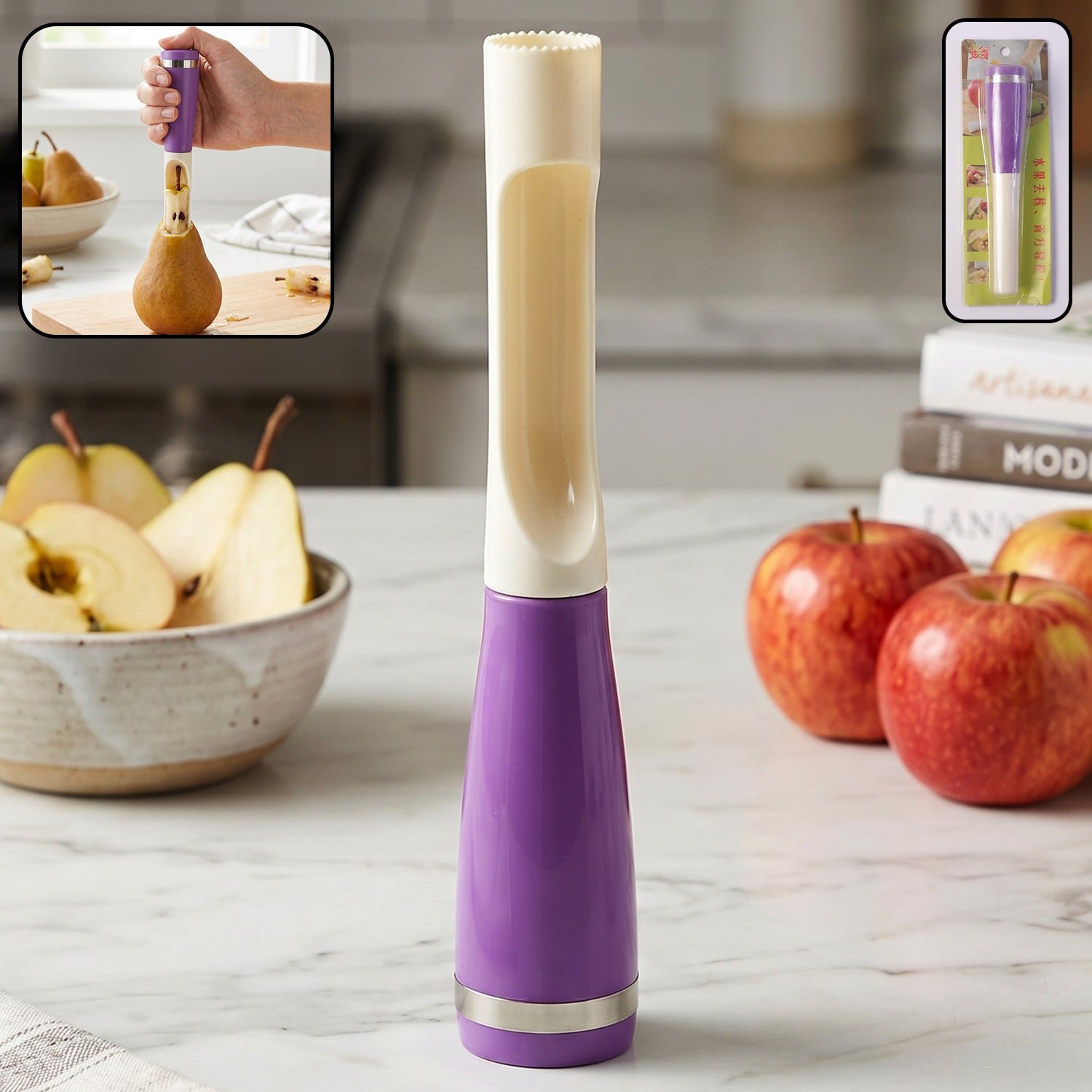 Multipurpose Premium Apple Cutter – 1 Pc, Fruit Slicer, Peeler and Corer Tool
