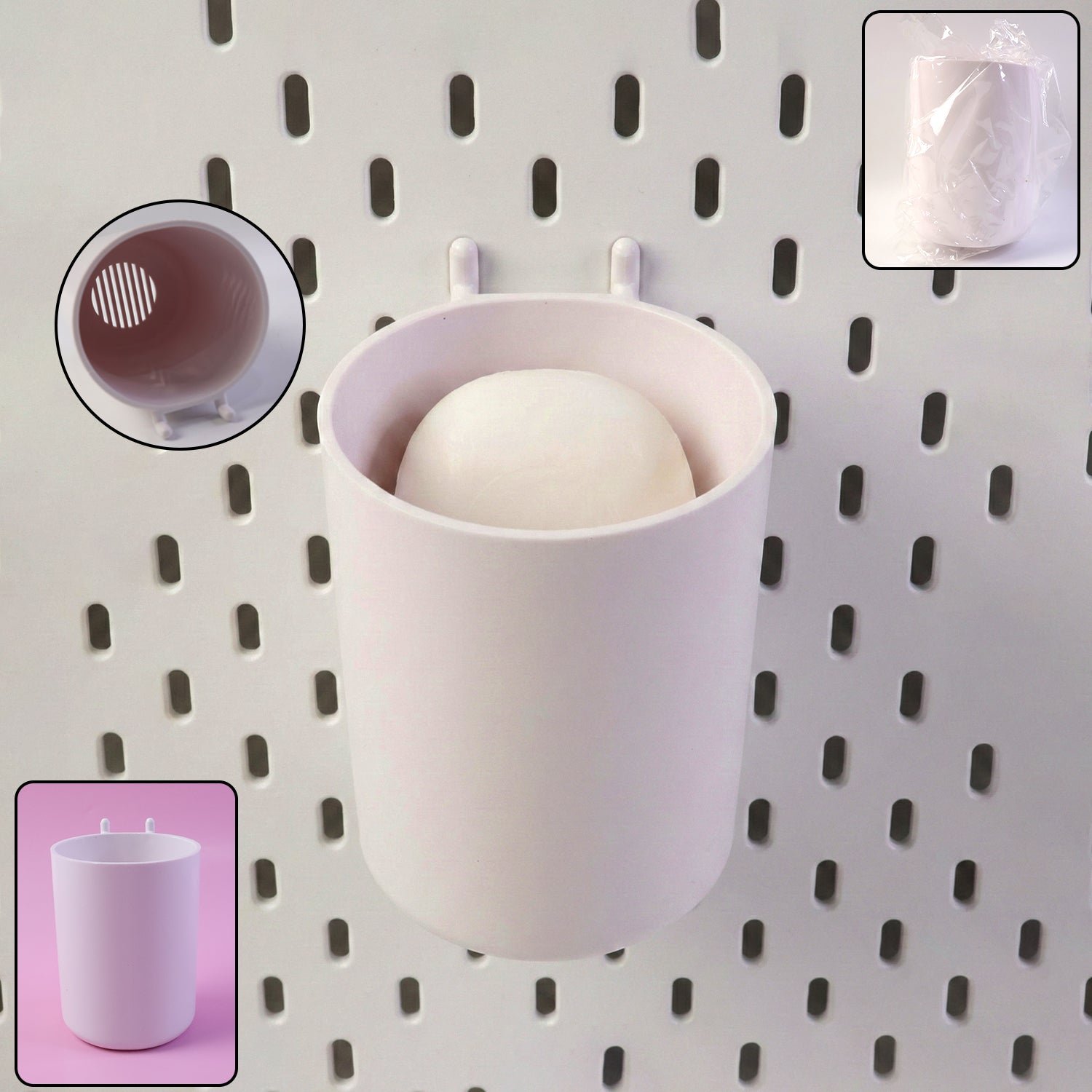 Plastic Glass Shape Soap Box with Drainage (1 Pc)